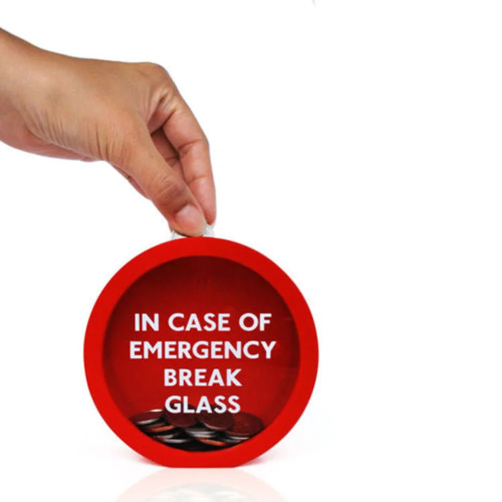1pc Emergency Coin Smash Piggy Bank Break Glass Novelty Savings Box for Kids Children 6