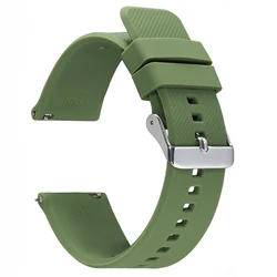 Versatile Silicone Quick Release Watch Strap - Soft Rubber Bracelet, 18 - 20mm - 22mm (Green)