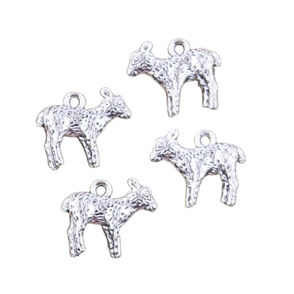 15 stücke Charms Tier Schafe Hammel 14x16mm Antike Silber Farbe Anhänger, Die DIY Handgemachten Tibetischen Finding Schmuck
