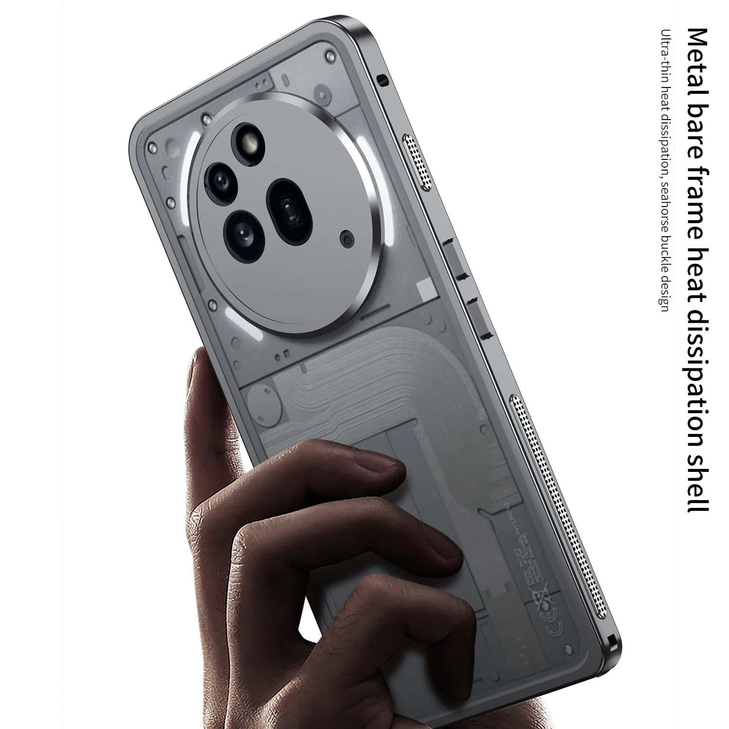 Luxury Metal Frame Heat Dissipation Shockproof Bumper Case