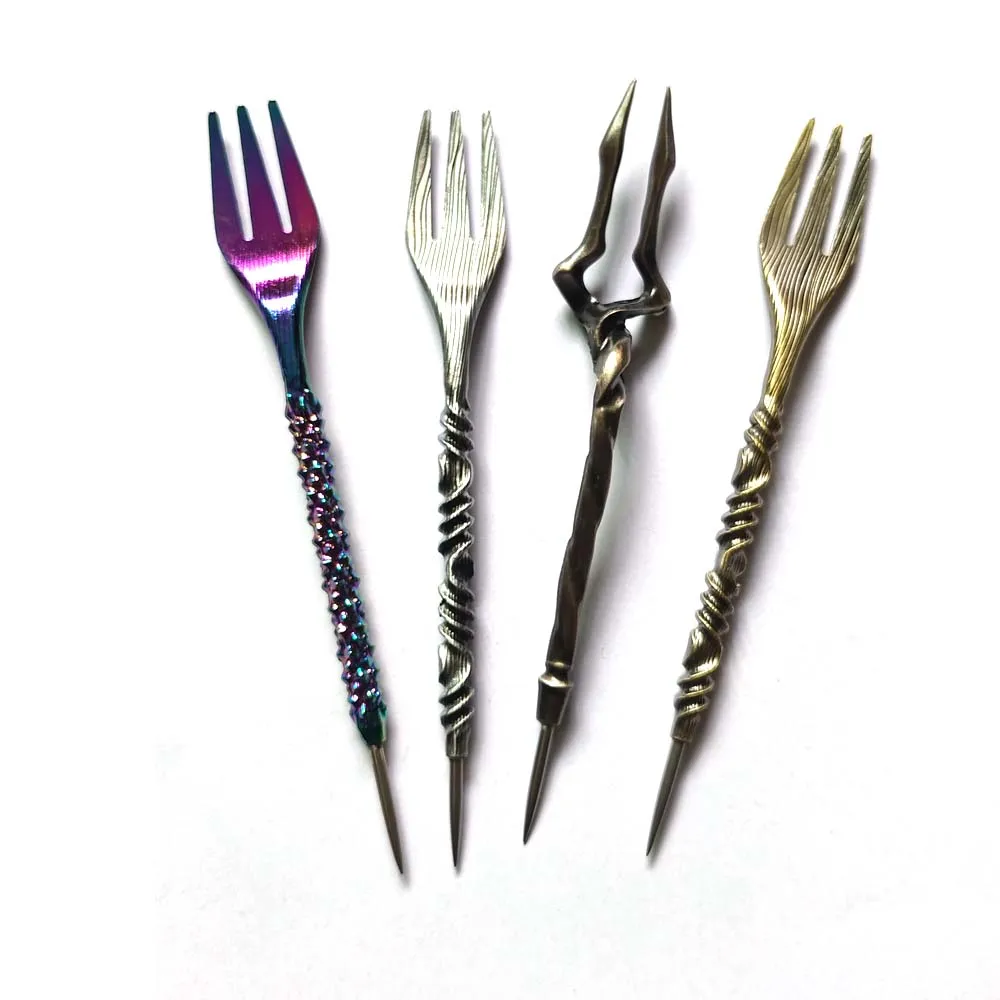 Retro Design Hookah Fork Pecker Aluminum Foil Hole Puncher Two in One Shisha Needle Tool Chicha Narguile Accessories