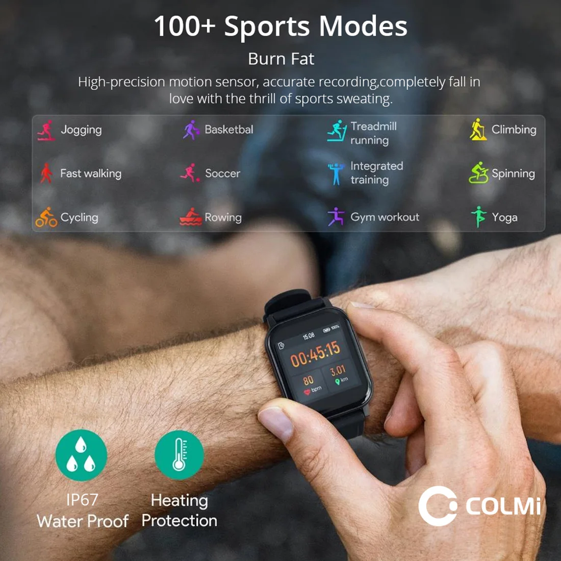 COLMI P20 ÷ 2023 Smartwatch 1.83 ġ  ȭ 100 +    ڵ   Ʈ ġ