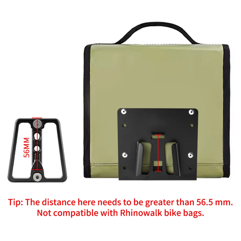 Folding Bike Front Bag Carrier Block with Bracket and Mount Adapter