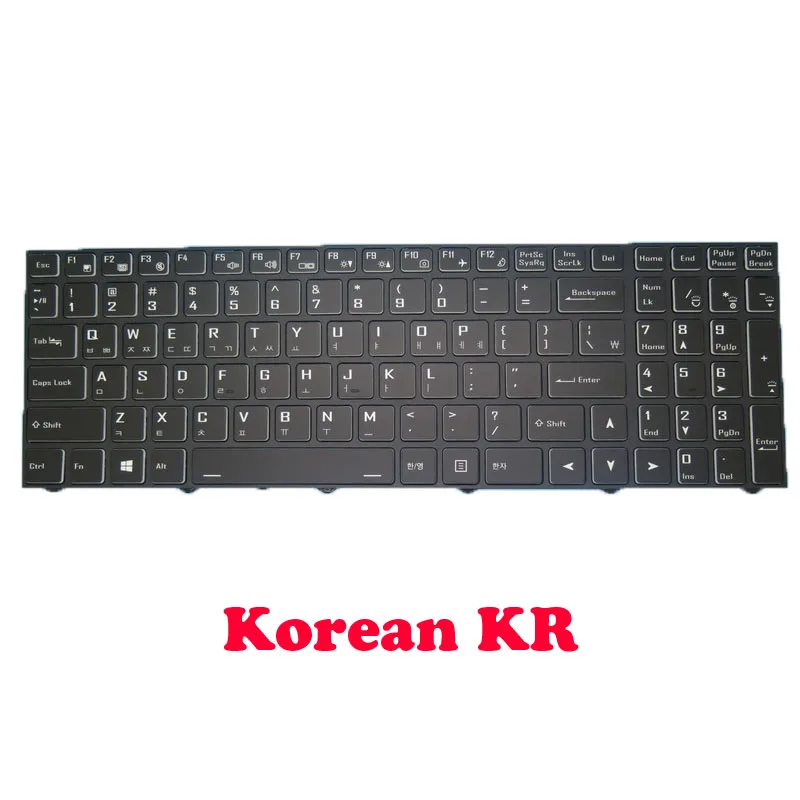 

No Backlit Paper Keyboard For CLEVO N15Z3 CVM18H93K094309 6-80-N1510-11A-1 CVM18H93K09430 6-80-N15Z0-11A-1 Korean KR Black Frame