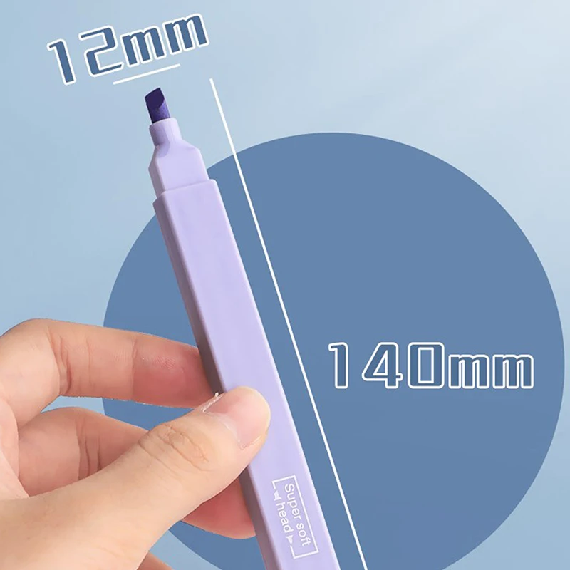 하이라이터 라이트 컬러 카와이 마커 DIY 앨범 일기 양면 하이라이터 학생 문구, 학교 사무용품, 6 개