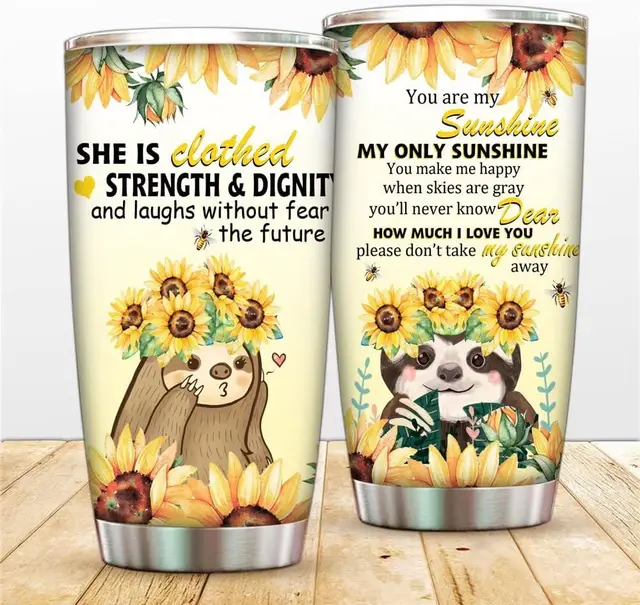 Cartoon Sloth Cup for Men Women Birthday Gifts, 20oz Stainless Steel  Tumbler Cup with Lid, Insulated Travel Coffee Mug with Lid - AliExpress