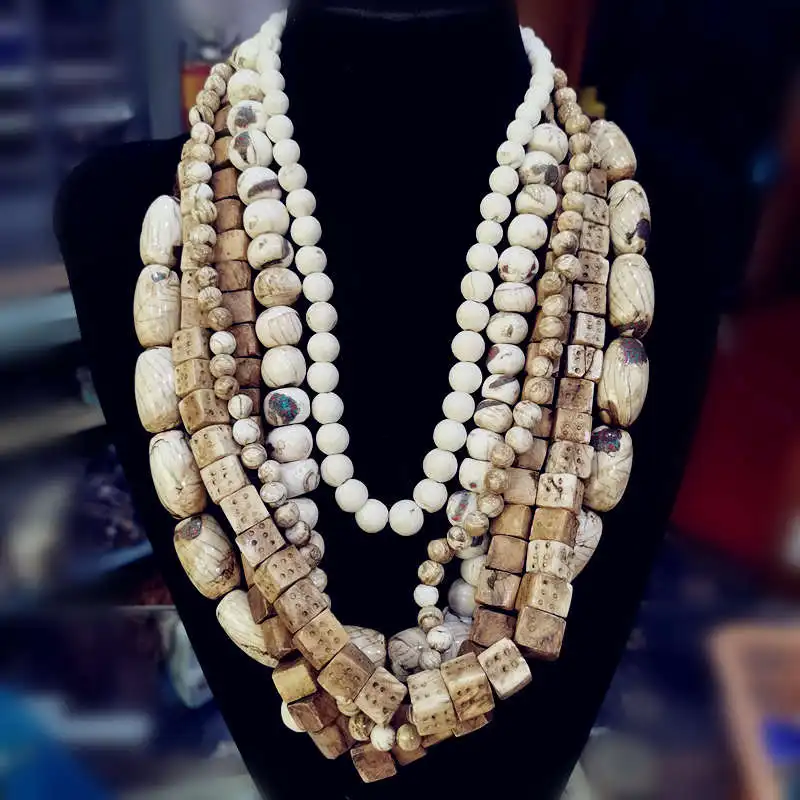 Old Naga Conch Shell Beads StrandMulti Necklaces from Himalayan ...
