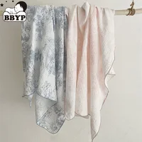 Baby Blanket Floral Soft Cotton Muslin Newborn Swaddle Wrap Receiving Blanket Quick Dry Bath Towel Baby Stroller Cover