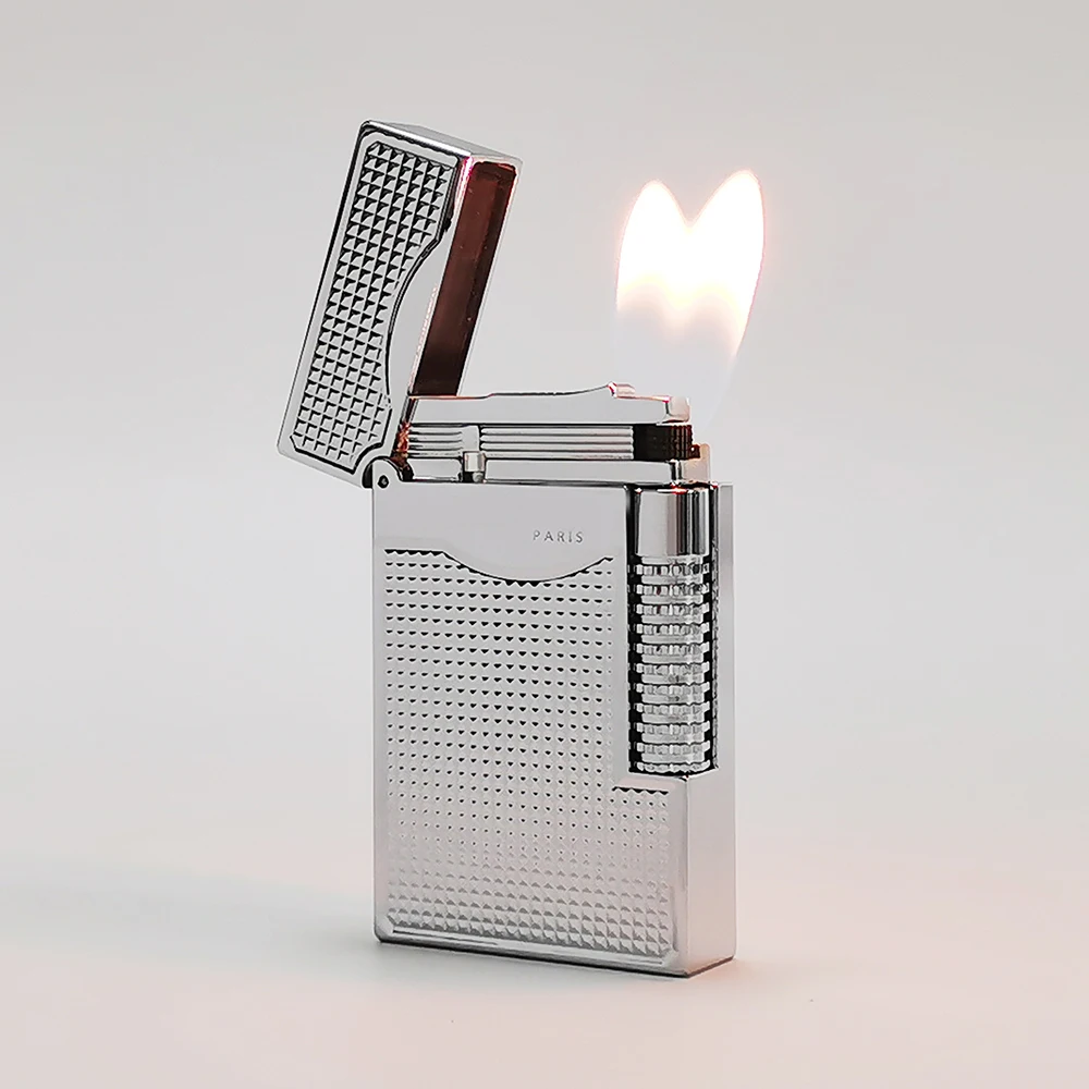 Description Picture 4 of itemMemorialize Brass Cigarette Gas L2 Lighter Dual Flame Bright Sound Cool Smoking Accessories Men Anniversary Gifts Double Fire
