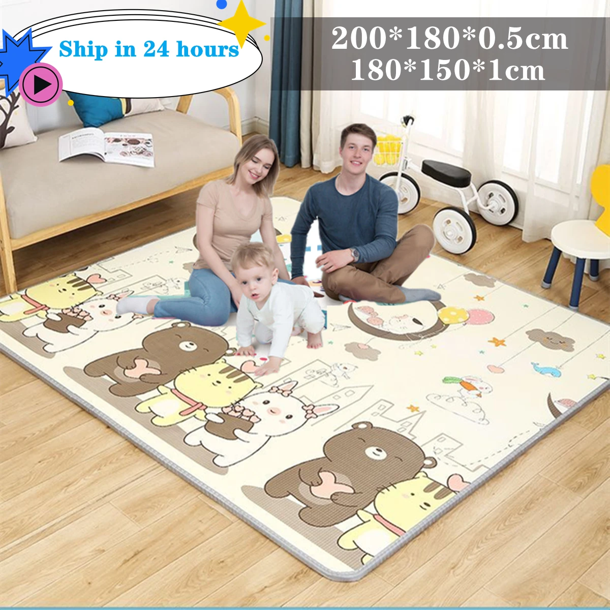 Non-toxic Thick 1CM EPE Baby Activity Gym Baby Crawling Play Mats Folding Mat Carpet Baby Game Mat for Children's Safety Mat Rug miamumi baby play mat activity gym carpet for child 200x180cm 78x70in alphabet dinosaur animal thick xpe rug waterproof folding