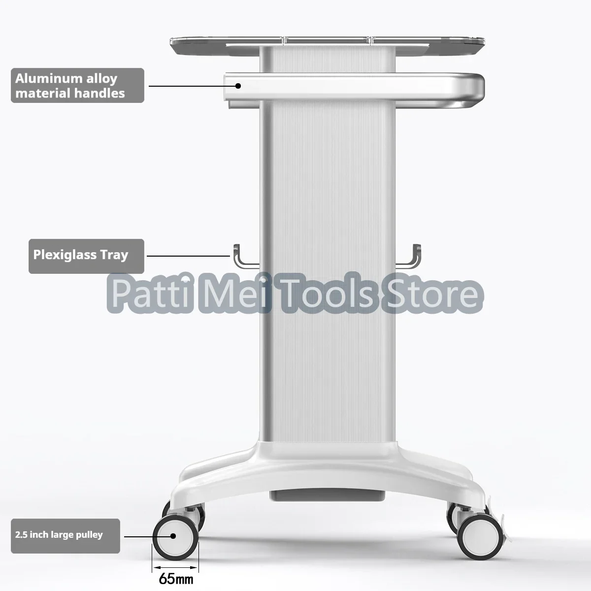 Beauty Equipment Cart Beauty Salon Trolley Stand Holder Rolling Cart Roller Wheel Aluminum Stand Personal Care Appliance Parts