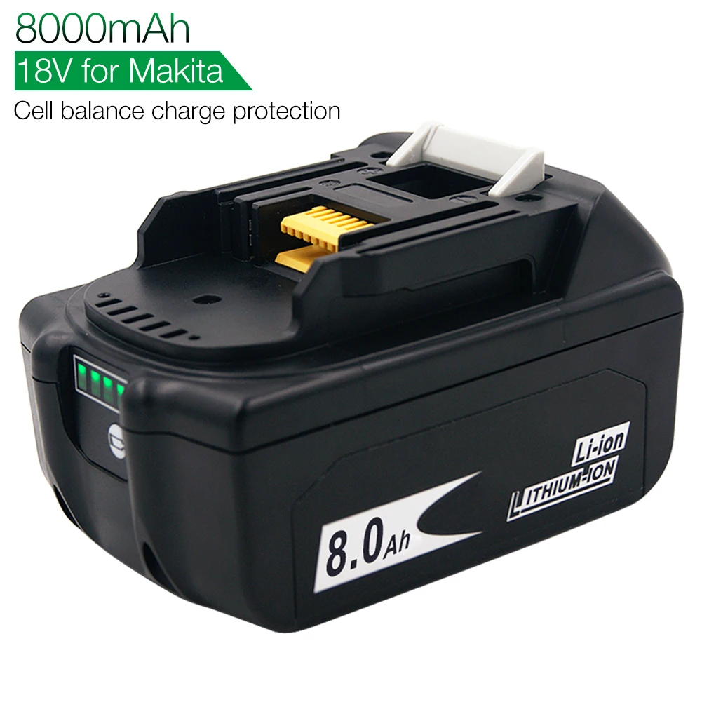 New Version BL1860 BL1880B 18 V 8000mAh Li-ion Rechargeable Battery for Makita 18v Battery BL1840 BL1850 BL1830 BL1860B LXT 400 power tool battery,rechargeable lithium batteries
