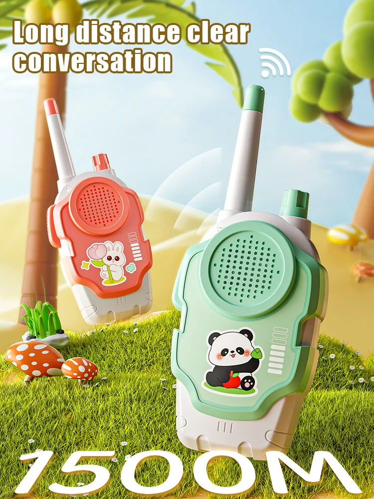2Pcs Wallkie Talkie Toy 1500M Long-range Communication Children Radio Mobile  Phone Speaker Talking Toys For Kids Birthday Gift 2
