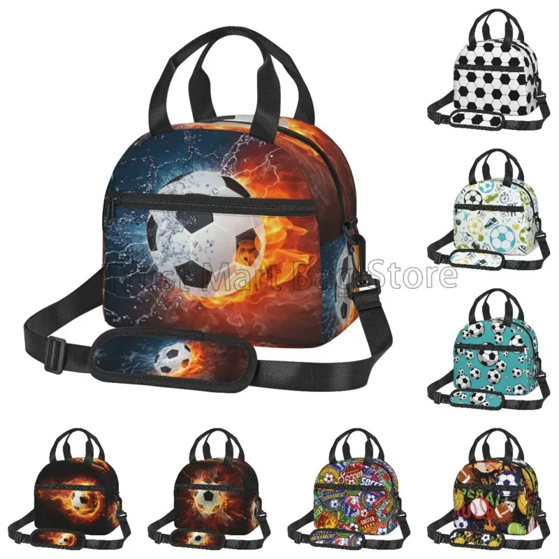 

Термобокс для футбольного мяча, Спортивная изолированная сумка для ланча для мальчиков и девочек, многоразовая сумка-тоут Bento для взрослых с плечевым ремнем