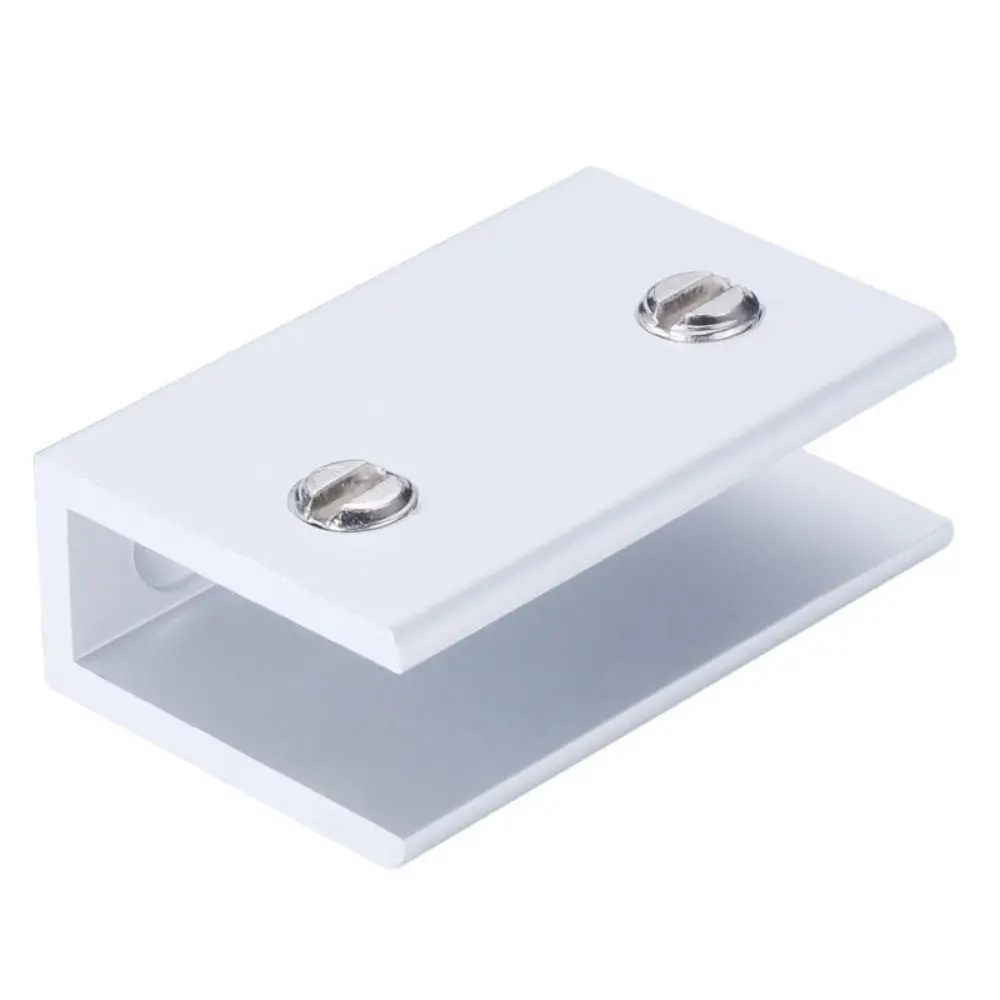 

Aluminium Alloy Glass Clamp Suitable for 3-12mm Glass White Shelf Bracket Resistant To Rust Strong Bearing Capacity