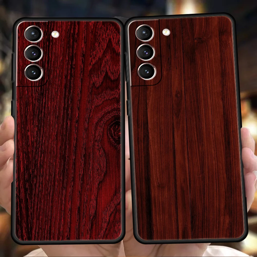 Carved Wood Silicone Phone Case - Elegant Protective Cover
