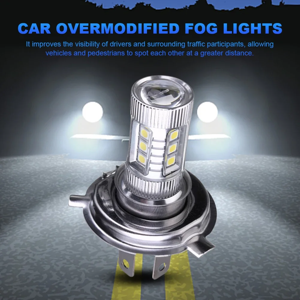 1/2pcs Super Bright H4 LED Headlight Bulb 6000-6500K High Low Beam LED Fog Lamp 4000LM 80W 12V Waterproof Auto Headlight