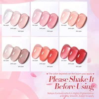 BORN PRETTY Milky Pink Jelly Nude Gel Nail Polish Set 6 Transparent Colors Sheer Gel Nail Kit for Salon and Nails DIY at Home 2