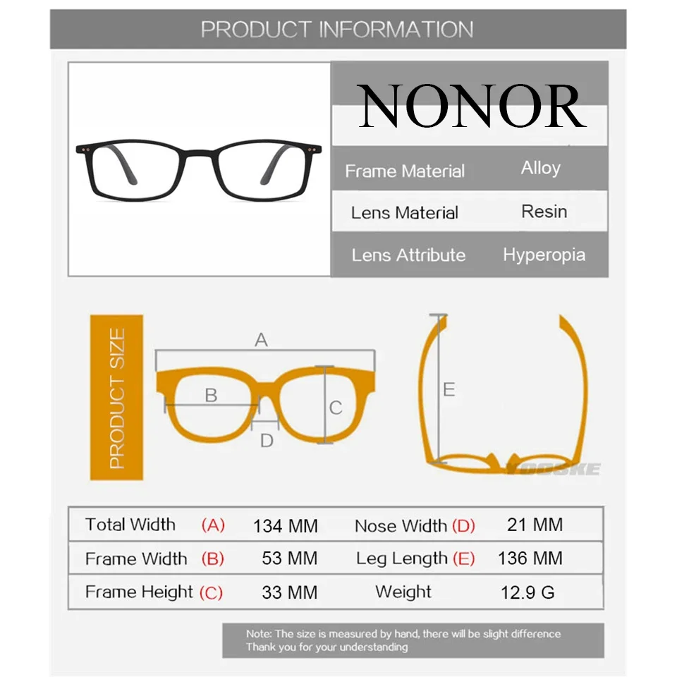 NONOR Thin Reading Glasses Phone Sticker Men Metal +100 To +300 Women Square Computer Eyeglass Anti Blue Light