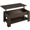 Renwick Modern 38.6" Wood Lift Top Coffee Table with Shelf for Livingroom, Espresso 2