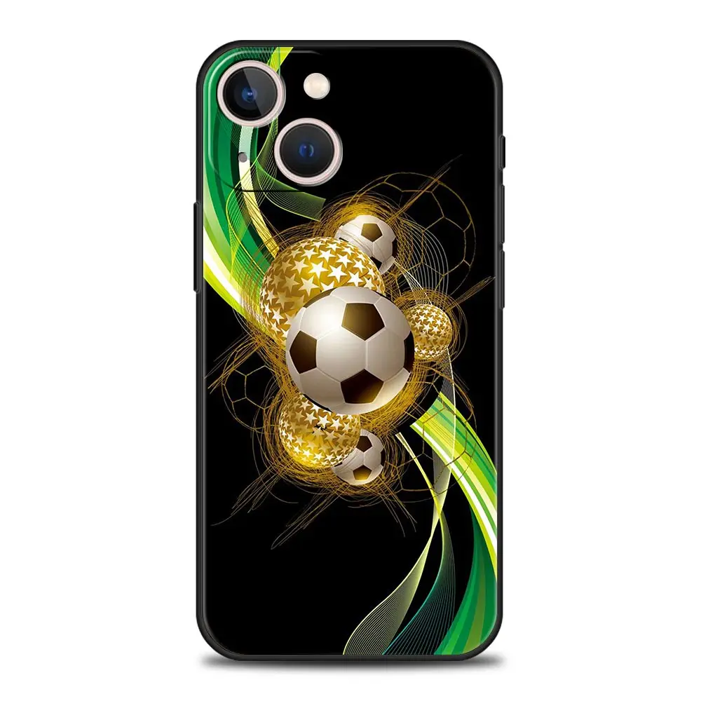 Premium Football Sport-Themed Soft Black Phone Case Cover