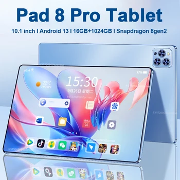 Tablet originale Pad 8 Pro da 10.1 pollici Android 13 Global Snapdragon 8gen2 16GB + 1024GB 10000mah 5G Dual SIM WIFI HD Schermo intero 1