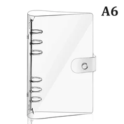 Transparent Soft PVC 6 - Hole Loose Leaf Binder with Snap Closure (A6)