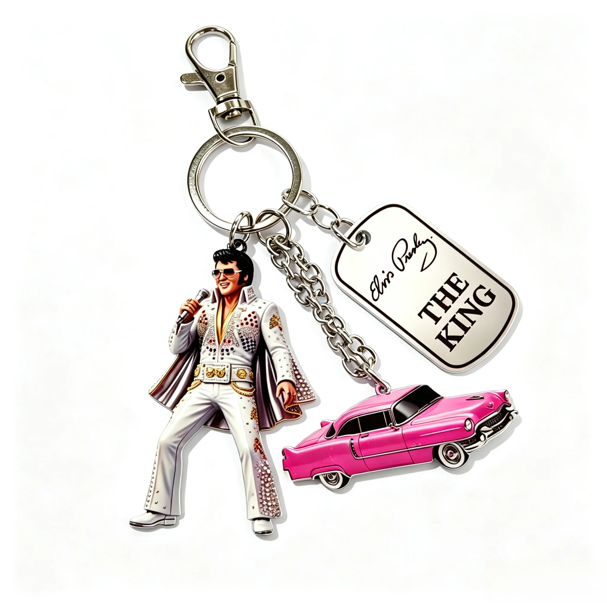 Portachiavi Michael Jackson, Elvis Presley 2026, portachiavi con ciondolo classico del Re della Danza, portachiavi alla moda del cantante
