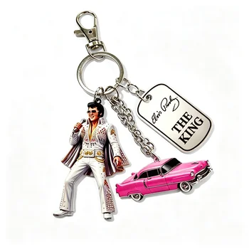 Portachiavi Michael Jackson, Elvis Presley 2026, portachiavi con ciondolo classico del Re della Danza, portachiavi alla moda del cantante