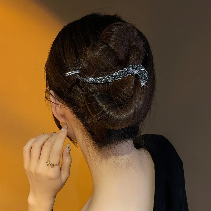 1/3 Stück Hochwertiger Metall-Diamant-Schlitzclip, Figur 8 Twist-Clip, Hinterkopfplatte, Haarnadel, Temperament-Haarschmuck – Detail 5