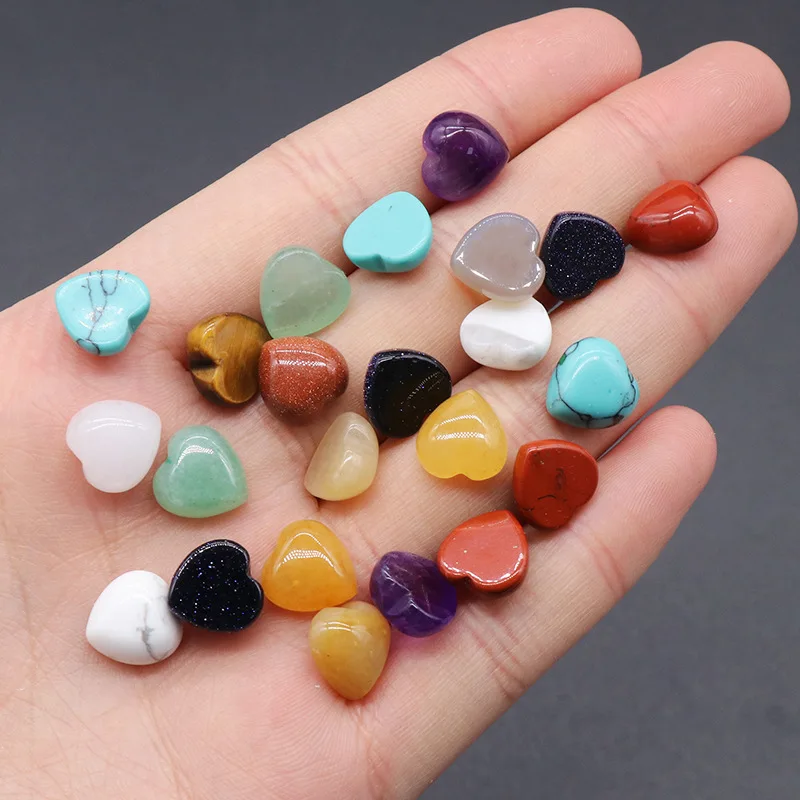 Natural Crystal Stone 10mm Heart Face Jewelry ACC Mineral Statue Crystal Ornament Home Decoration