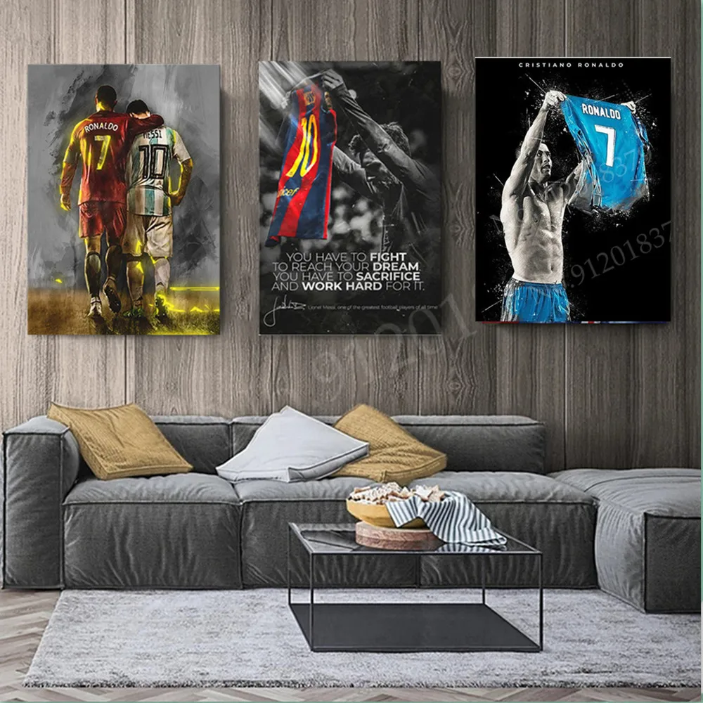 Cristiano Ronaldo poster Football canvas Bedroom living room