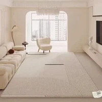 Cream Striped Carpet Luxurious Artistic Living Room Decoration Carpet Comfortable Soft Bedroom Rugs Washable Easy Clean Sofa Rug 1