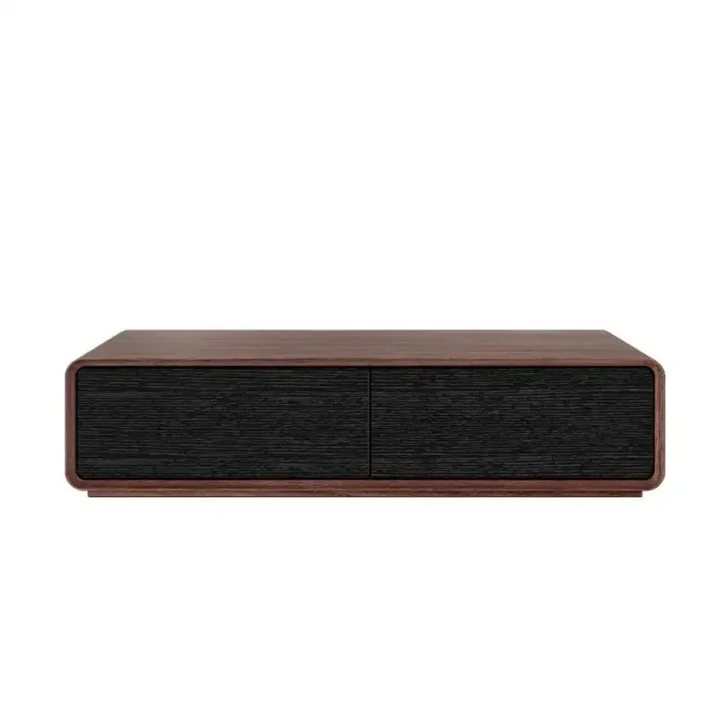 Walnut Black Modern 51" Rectangular Coffee Table