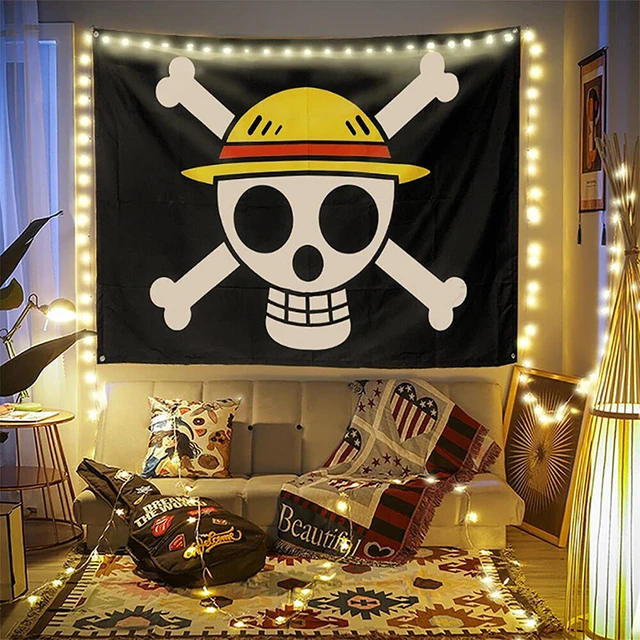 Generico Drapeau Pirates Jolly Roger 150 x 90 cm Trafalgar Law Luffy Monkey  d. rufy : : Jardin