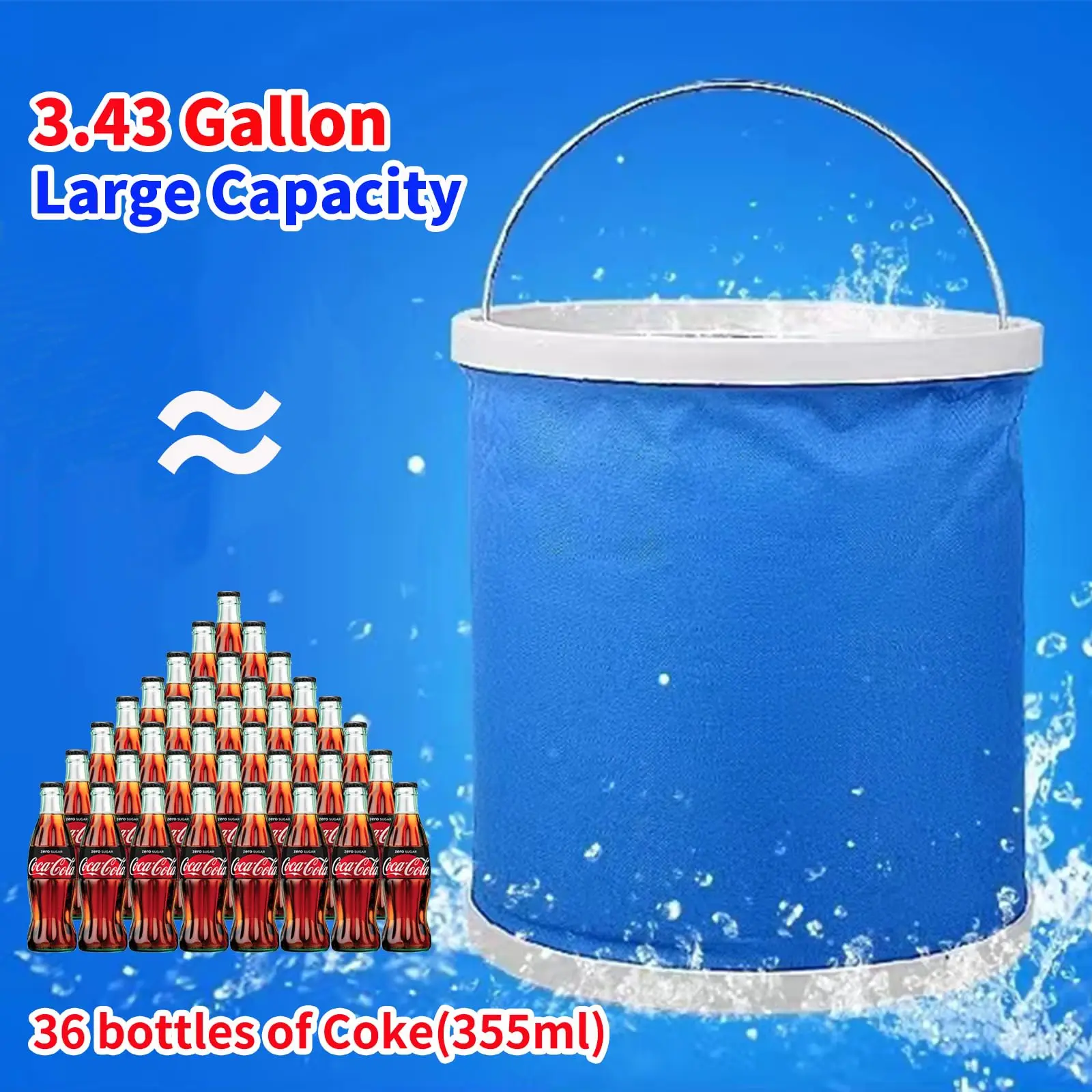 Car Wash Special Oxford Cloth 600D Folding Bucket Large Car Portable Outdoor Plastic Fishing Travel Bucket Cleaning Tool