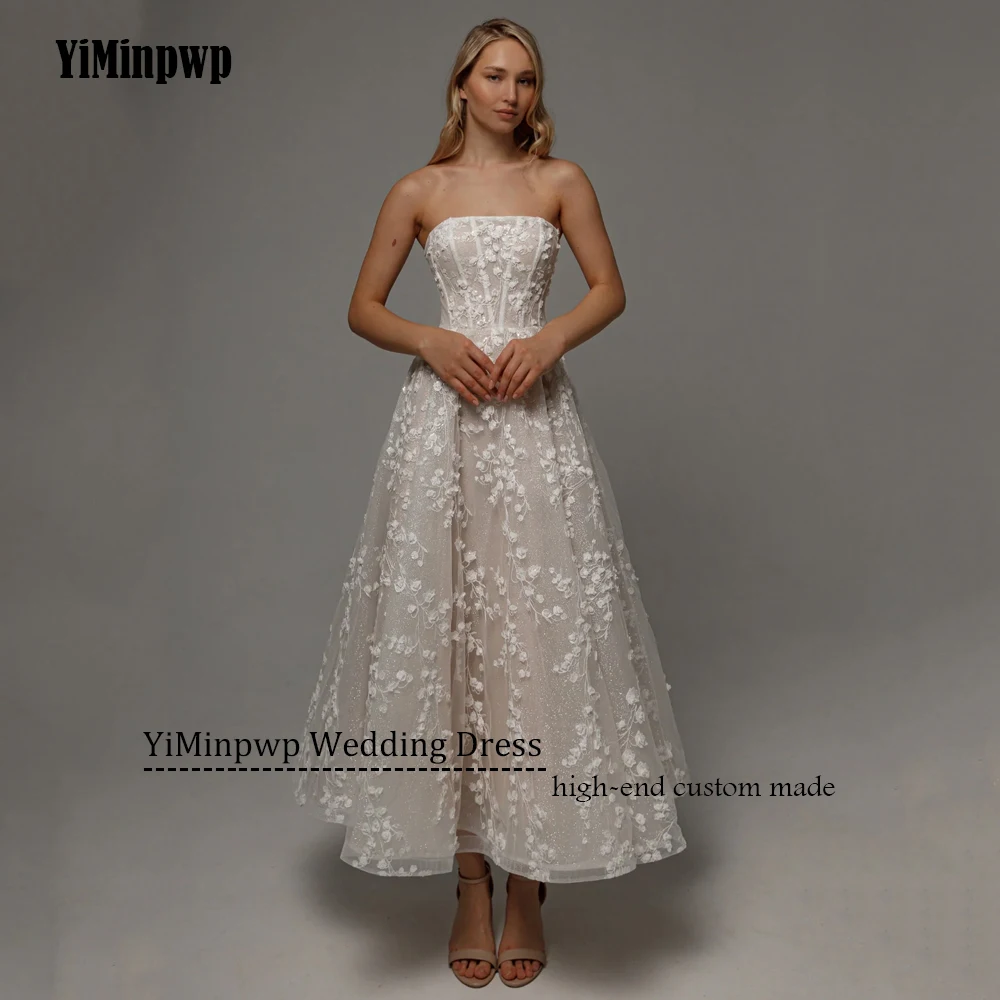 2026 Champagne Wedding Dresses Off Shoulder Long Sleeves A Line Lace Sequined Beads Flowers Bridal Party Gowns Customized