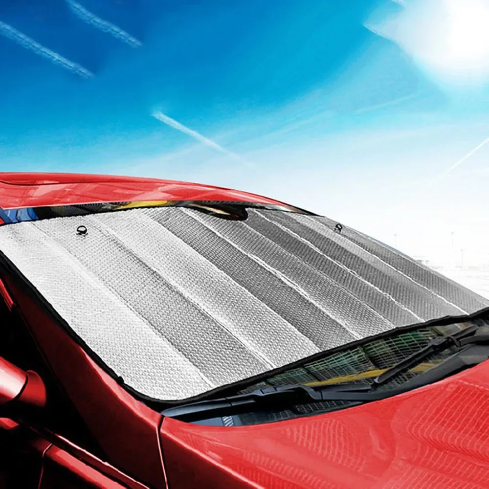 Windshield Sunshade 130*60CM Car Sun Shade UV Visiere Protection Curtain Sunshade Film Windshield Visor Front Windshield Sunshade Cover Picnic Mat