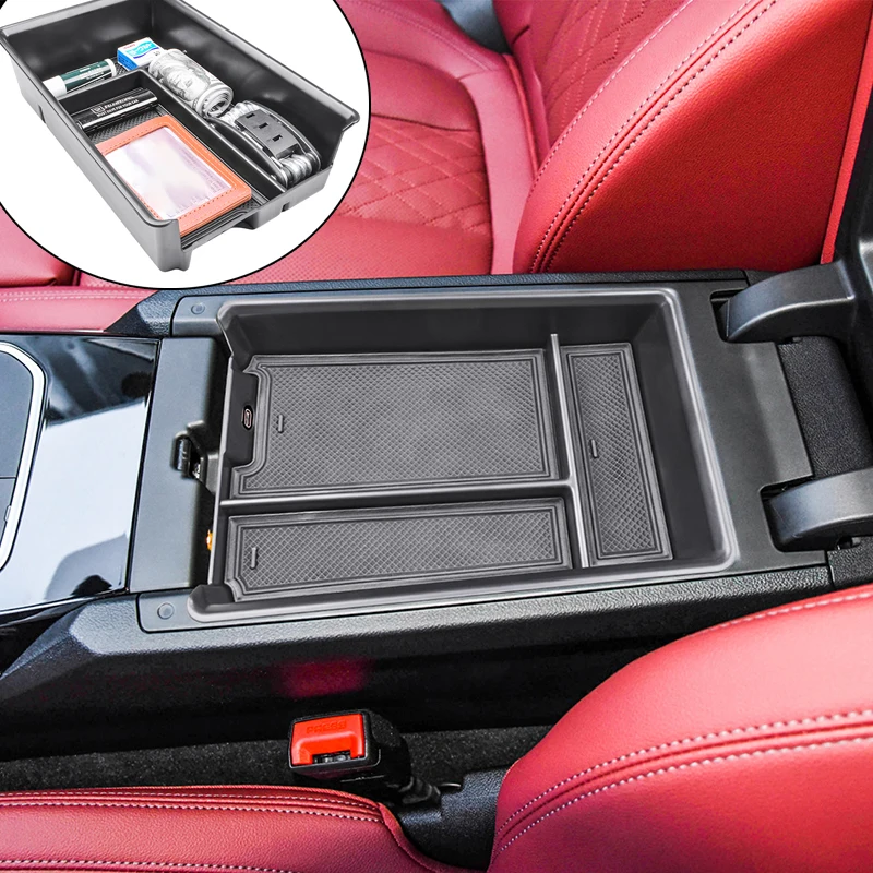 

Armrest Secondary Storage Box For BMW X3 G01 2022-2018 and For BMW X4 G02 2019-2023 Center Console Insert Organizer Tray