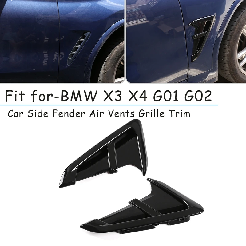 

2Pcs Car Side Fender Air Vents Grille Trim Fit For BMW X3 X4 G01 G02 X3M X4M 2018 2019 2020 2021