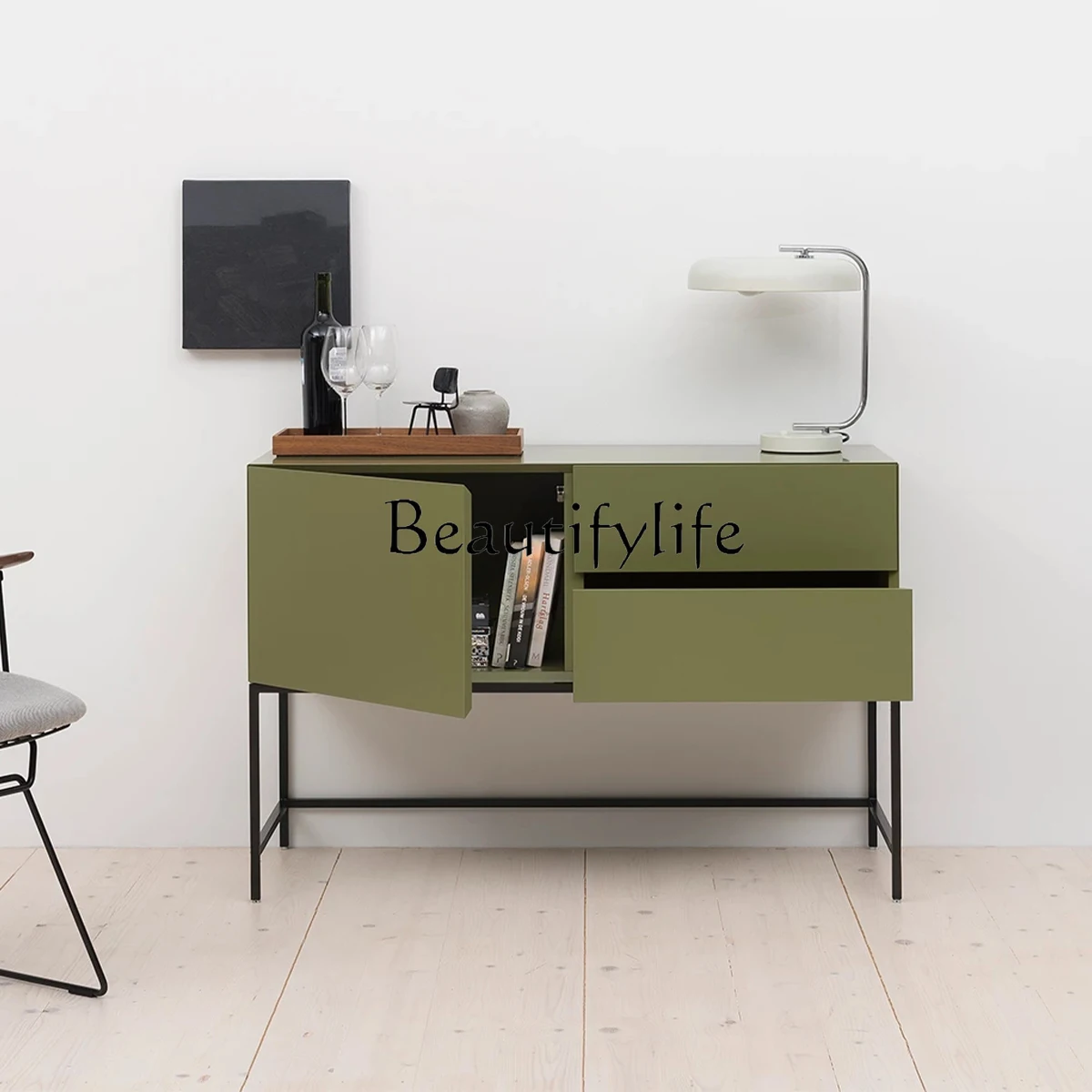 

Nordic Side Cabinet Storage Simple Modern Italian Entrance Cabinet Small Apartment Italian Side Cabinet