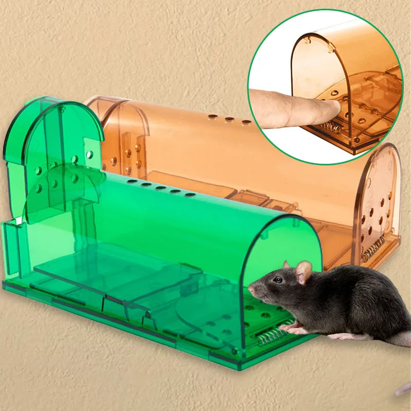 Mouse Catcher Trap Smart Self-locking Mousetrap Safe Firm Transparent Household Mouse Catcher Control Cage Reusable Mice Rodent Catcher Rat Traps