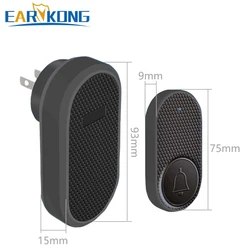 Smart Wireless Doorbell with 32 Melodies and Kinetic Chime (US Plug)