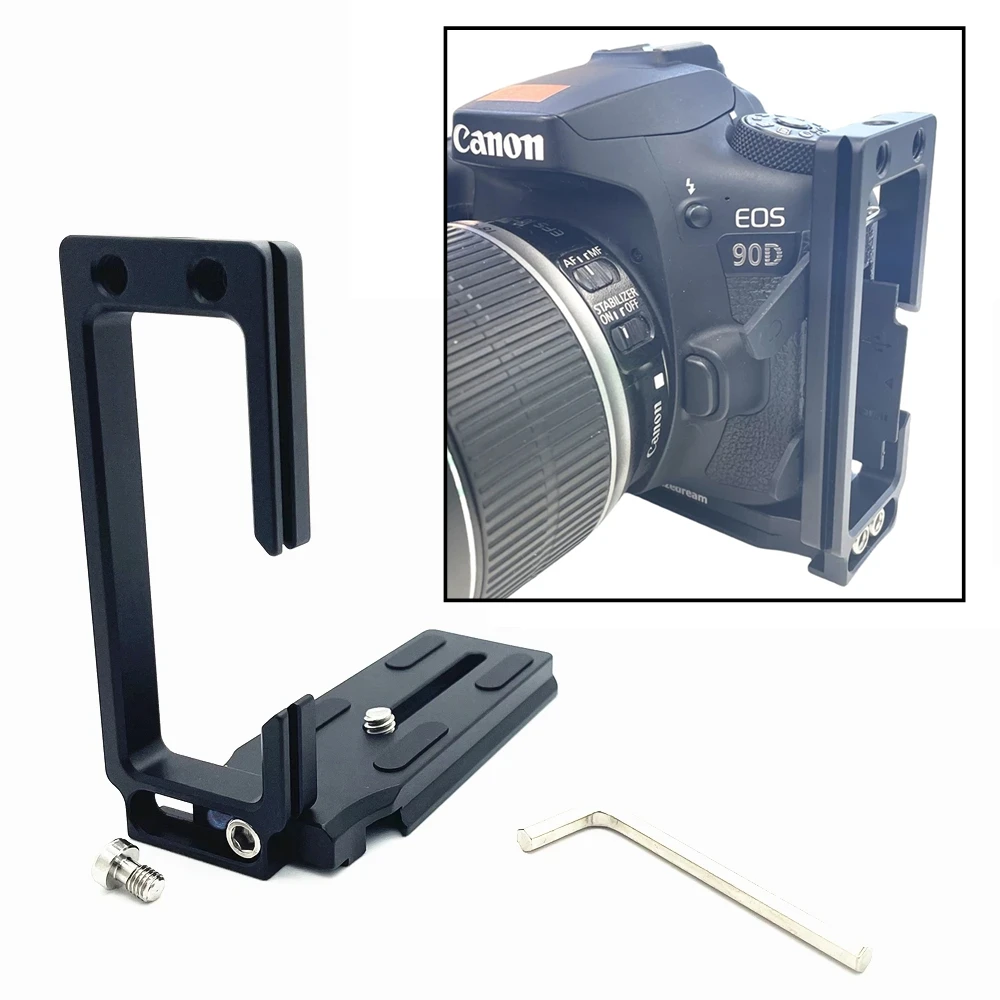 90DCableLockTripodQuickLShapePlateHolderforCanon90DCamera