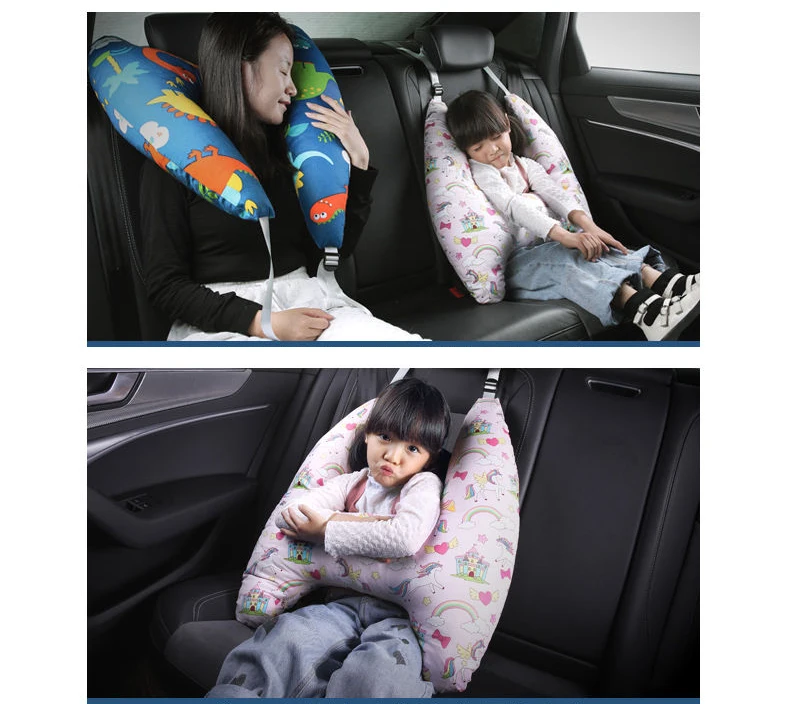 Soutien-tête mignon motif animal pour enfants, coussin oreiller de voyage  en forme de U pour siège de voiture, oreiller cervical de sécurité pour  enfants - AliExpress