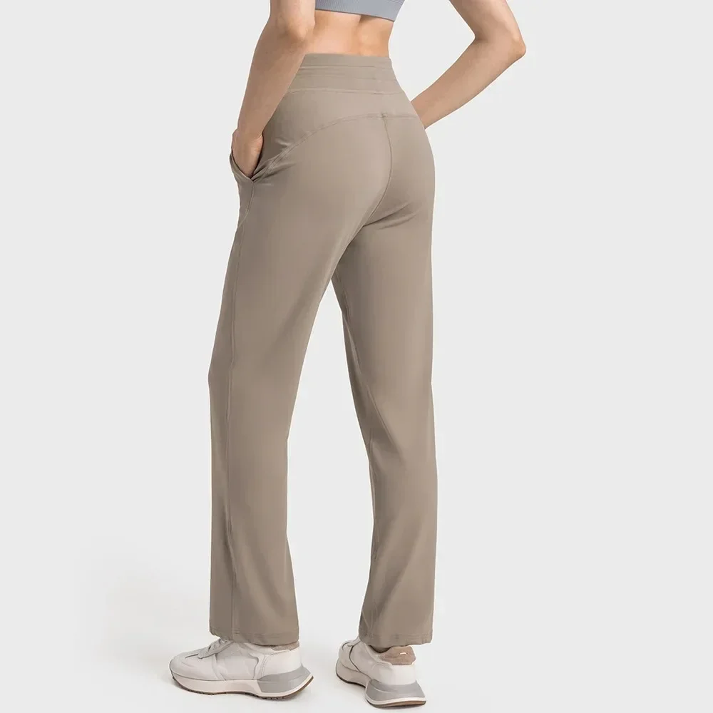 Lemon Drawstring Straight-Leg High Rise Slim fit Pant  Sweat-wicking 4-way stretch Feels Cool to The Touch Yoga Pant With Pocket