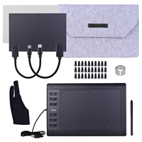 10x6 Inch Graphics Drawing Tablet Support PC/Laptop Connection Compatible with Windows Mac for Painting Designing Online Course