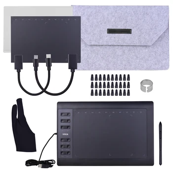 10x6 Inch Graphics Drawing Tablet Support PC/Laptop Connection Compatible with Windows Mac for Painting Designing Online Course