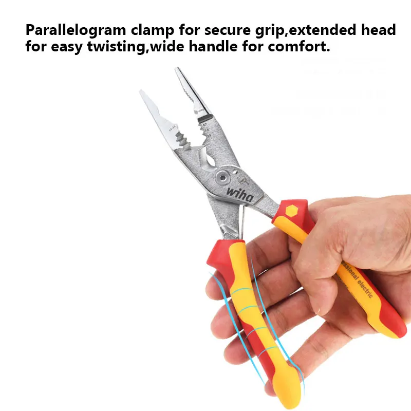 Wiha 45489 電気技師用プライヤー 8-in-1 多機能 VDE テスト済み