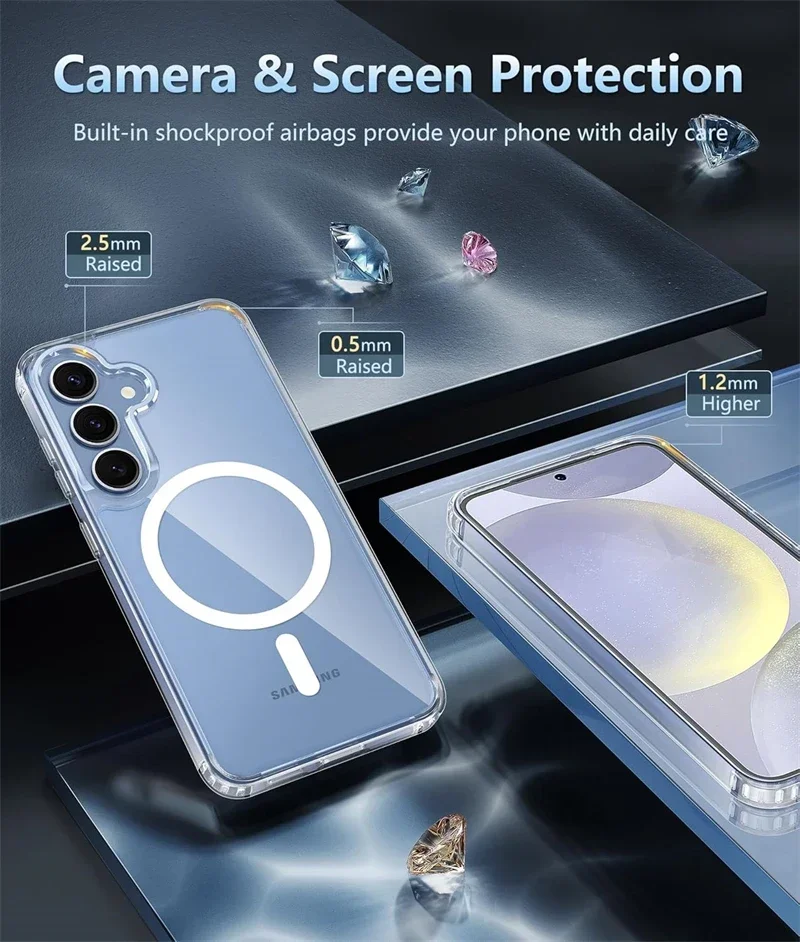 Crystal Clear Magnetic Shockproof Case with Anti-Yellowing Technology